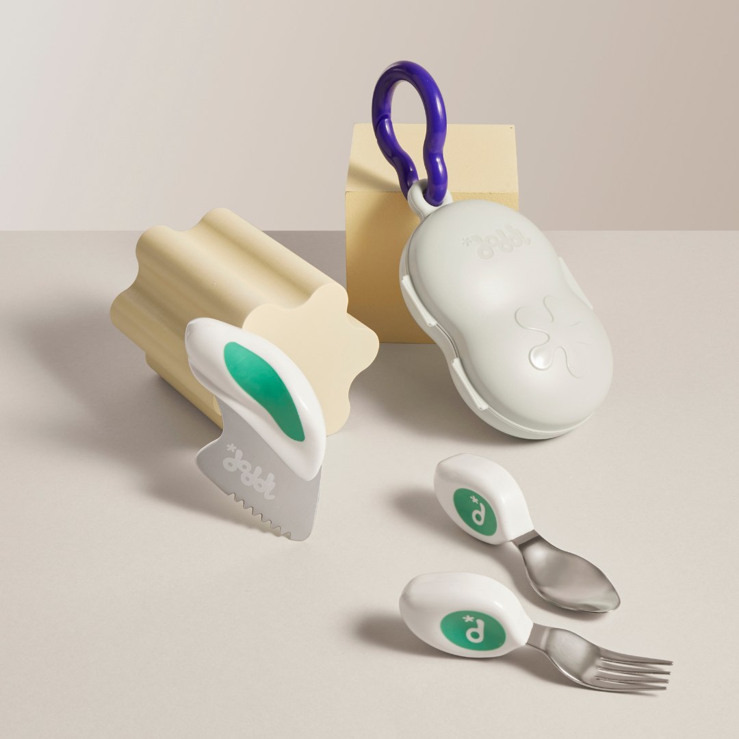 Doddl Kleinkinder-Besteckset  (Löffel, Gabel & Messer) mit Etui.