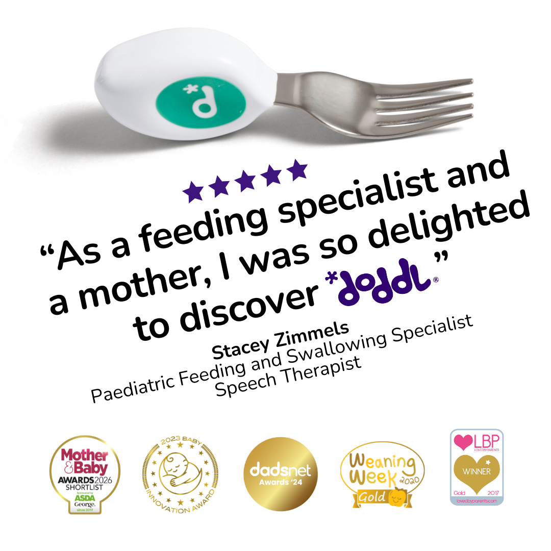 Doddl Kleinkinder-Besteckset (Löffel, Gabel & Messer) mit Etui.