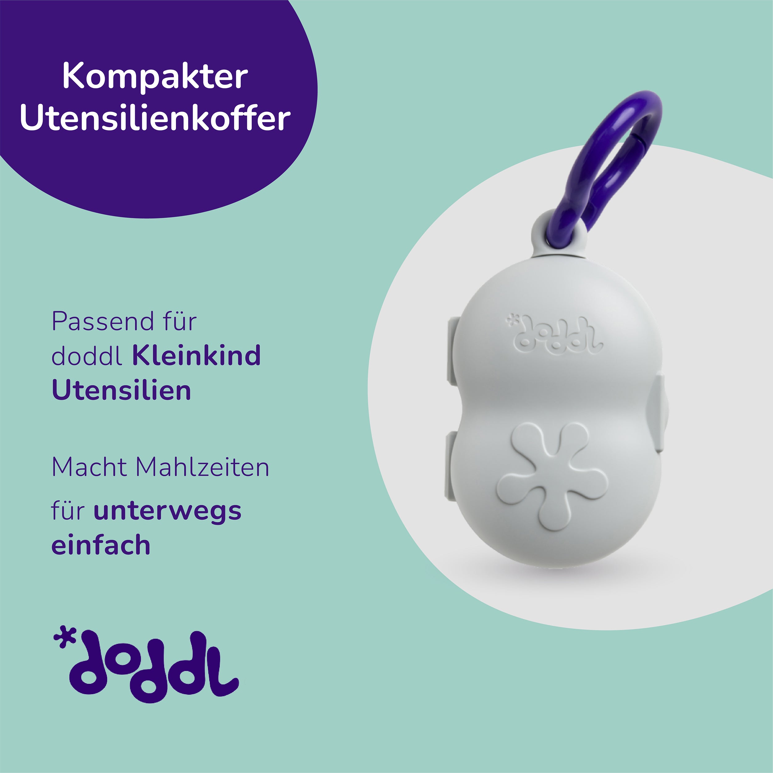 Doddl Kleinkinder-Besteckset (Löffel, Gabel & Messer) mit Besteckbox