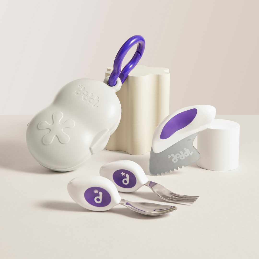 Doddl Kleinkinder-Besteckset  (Löffel, Gabel & Messer) mit Etui.