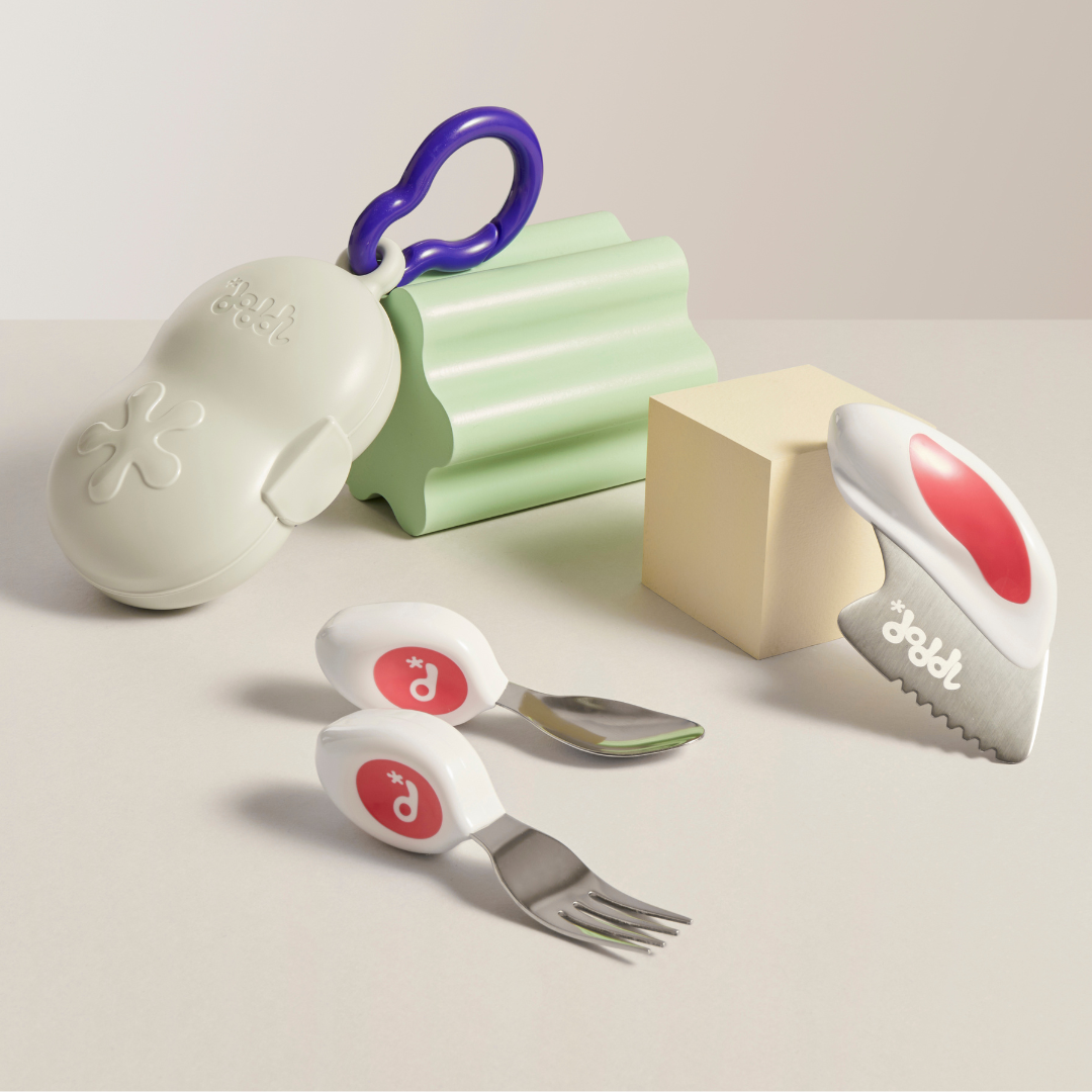 Doddl Kleinkinder-Besteckset  (Löffel, Gabel & Messer) mit Etui.