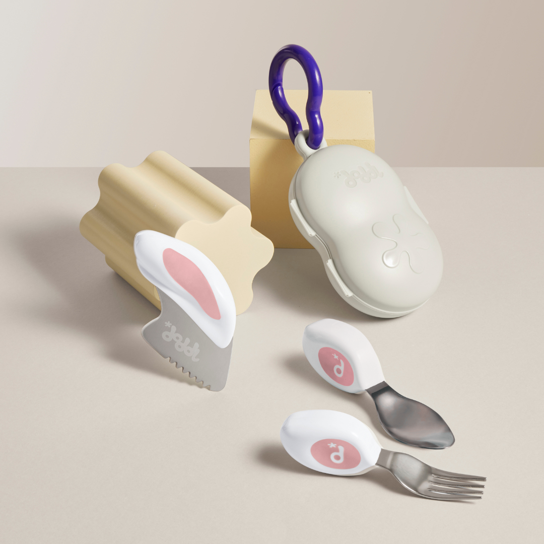 Doddl Kleinkinder-Besteckset  (Löffel, Gabel & Messer) mit Etui.