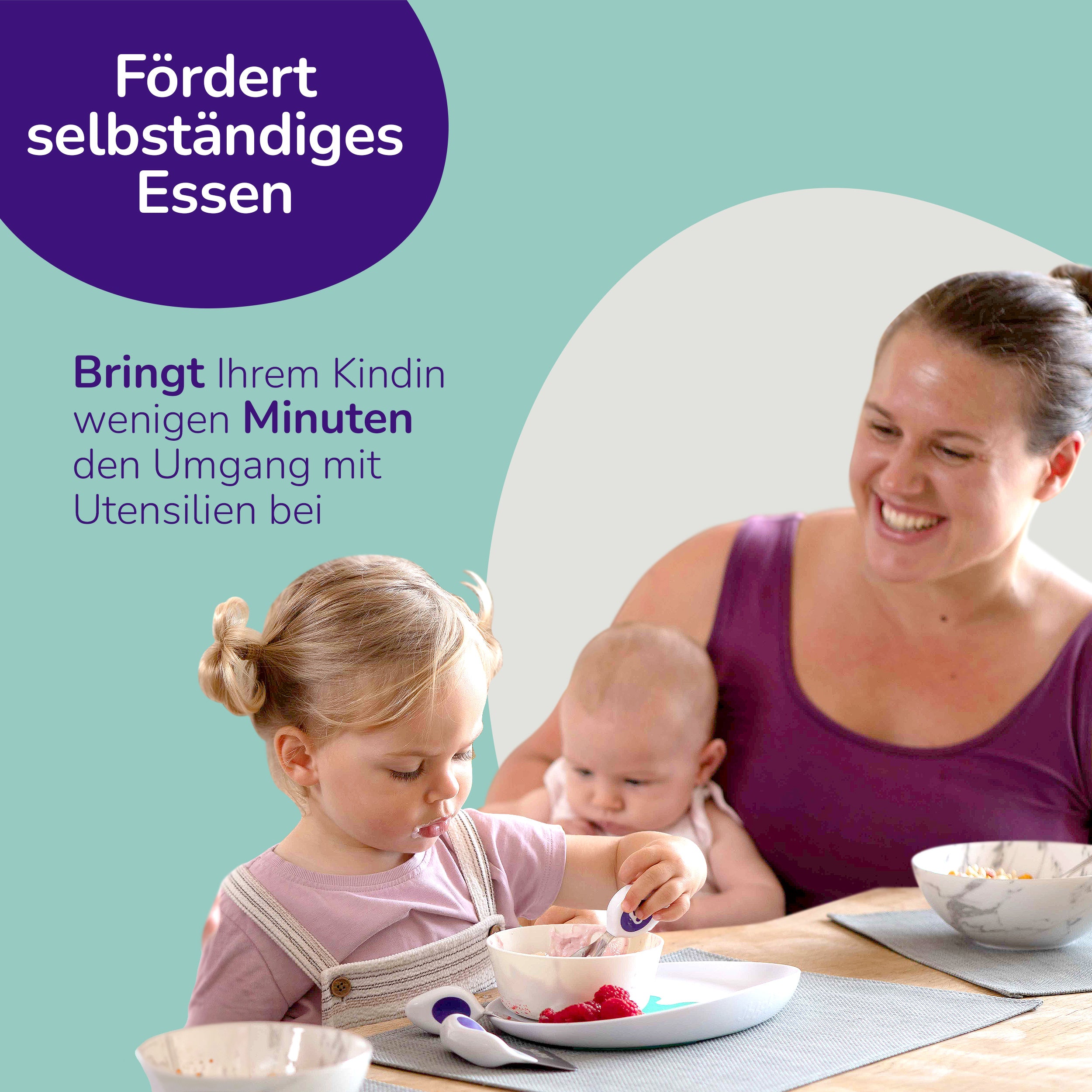 Doddl Kleinkinder-Besteckset  (Löffel, Gabel & Messer) mit Besteckbox